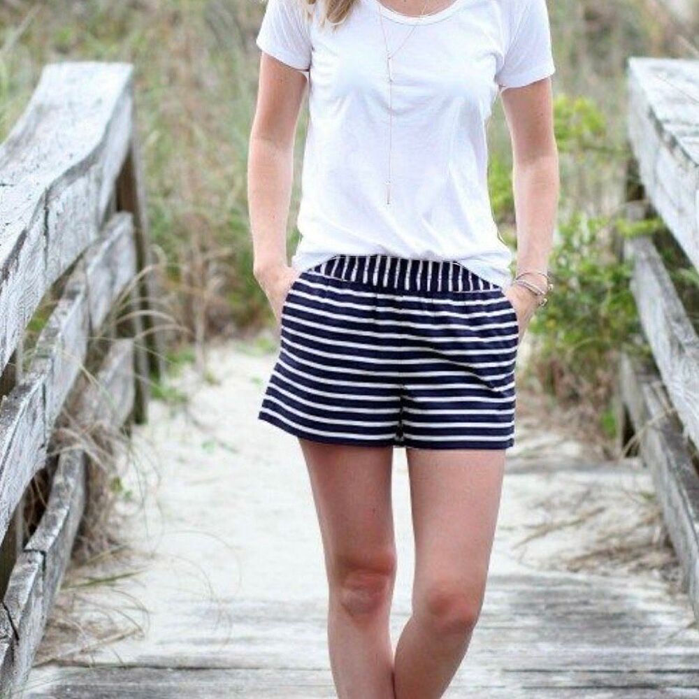 J. Crew 3" Striped Boardwalk Pull-On Short Size 00